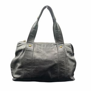 MZ Wallace Black Leather Tote Studded Zip Top Shoulder Bag